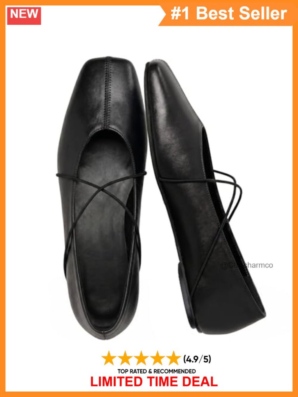 Faux Leather Square Toe Ballet Flats Criss Cross Slip On Mary Janes